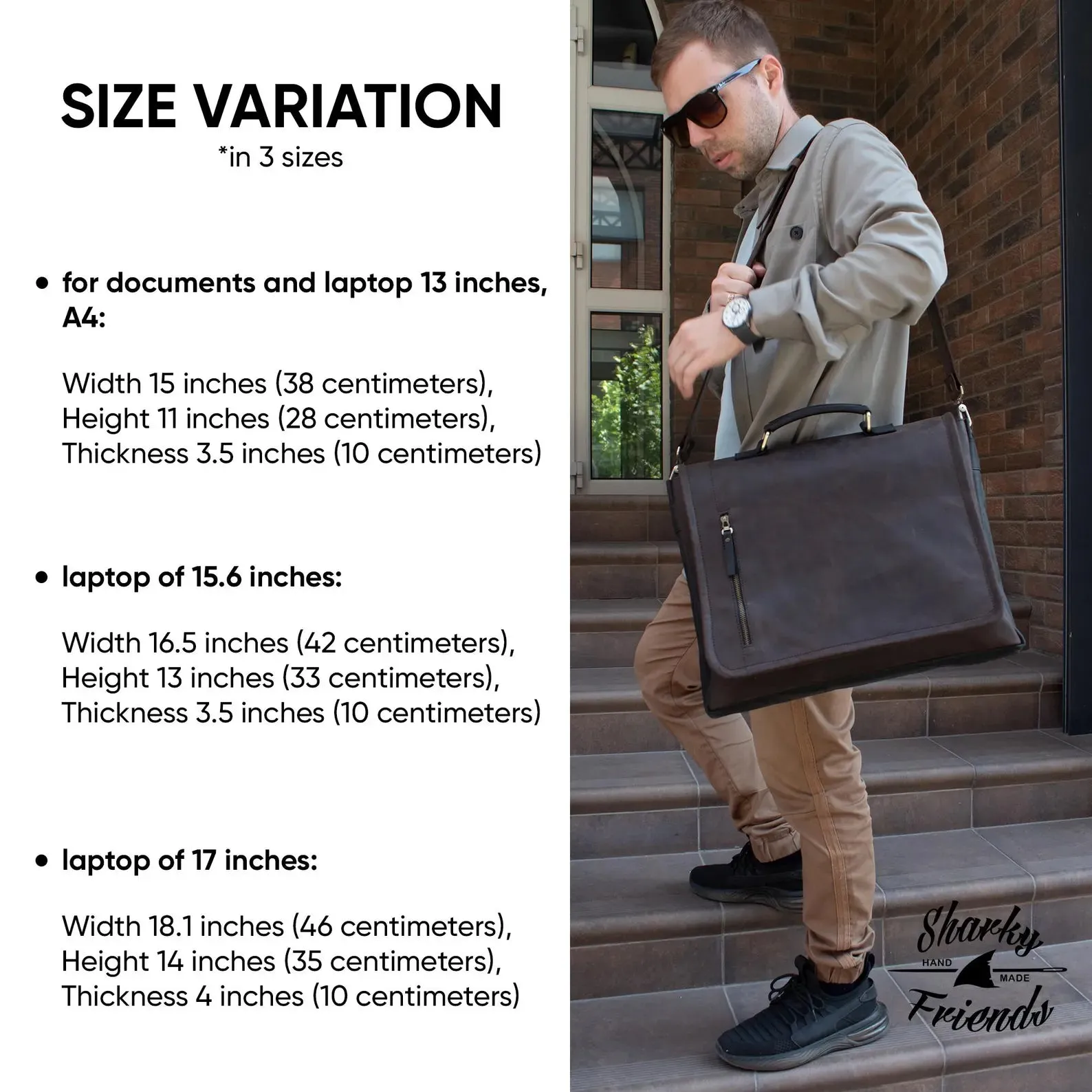 Laptop Bag for Men, Leather Briefcase