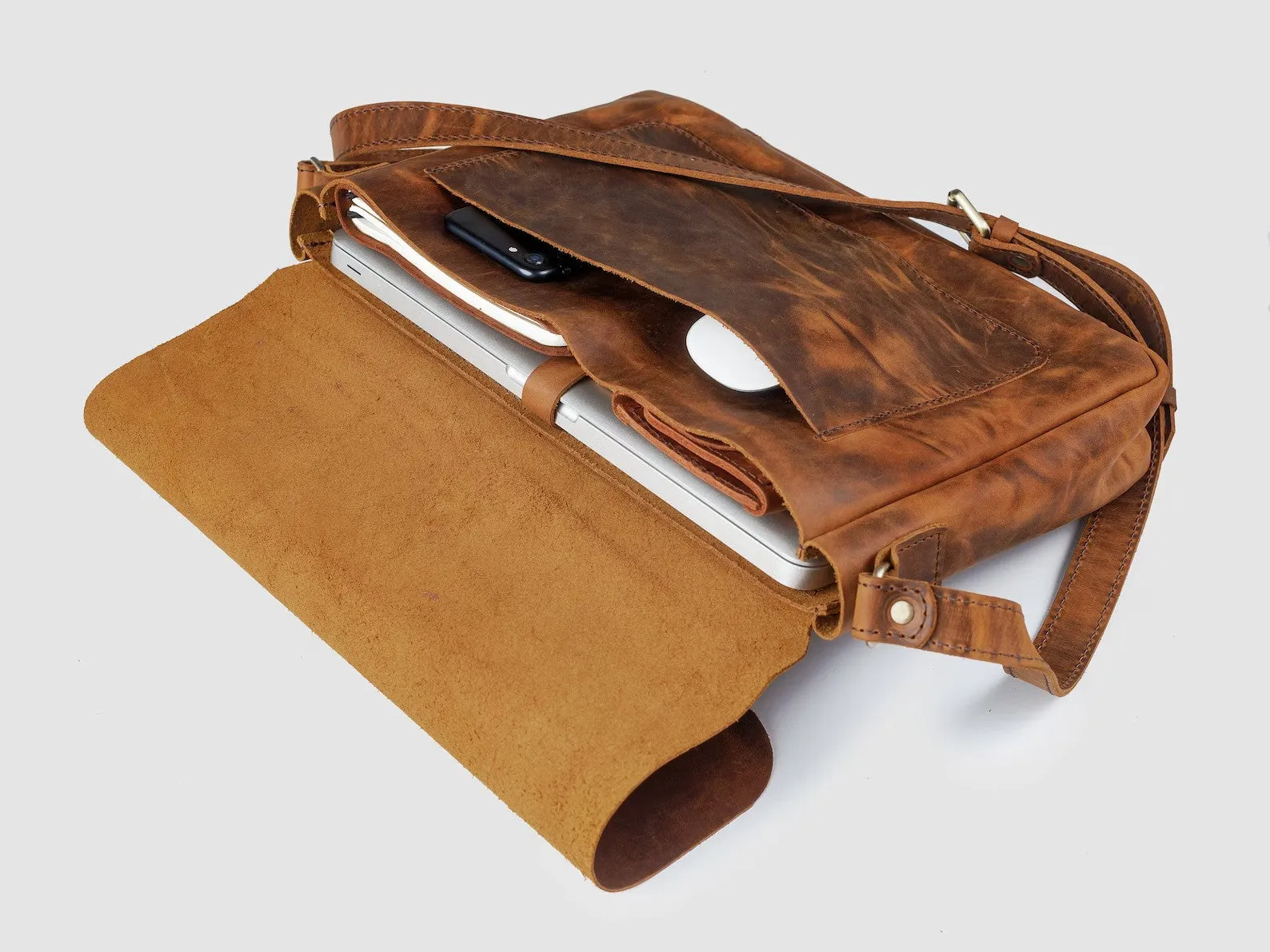 laptop bag leather briefcase