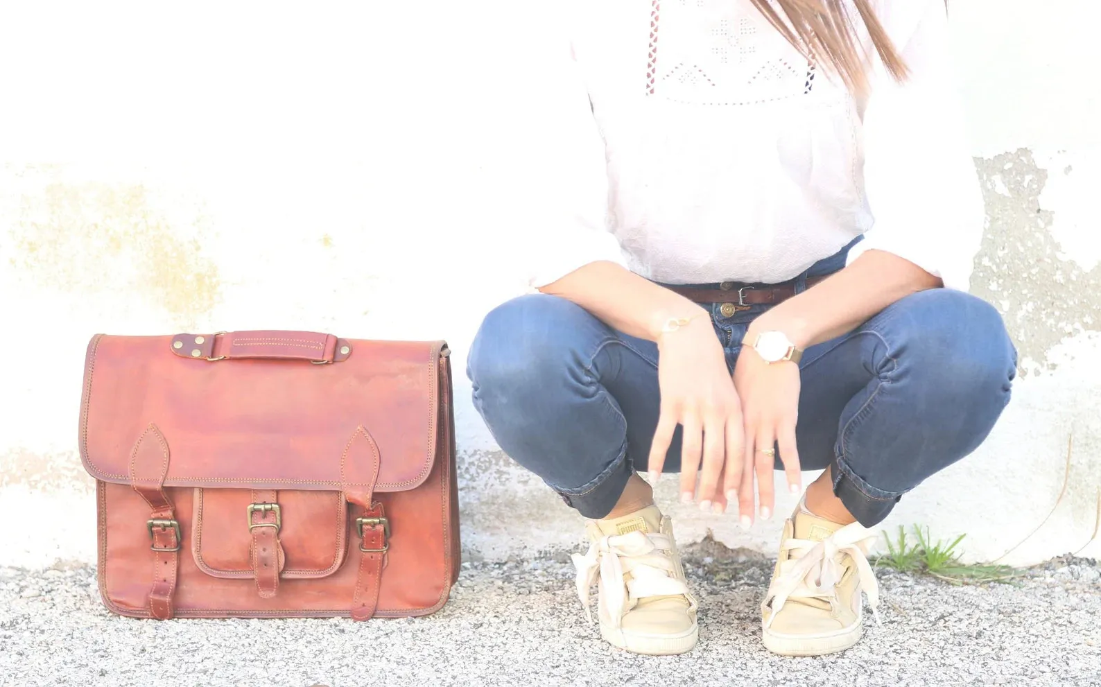 Laptop leather bag, Leather Satchel