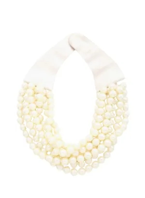Layered Bead Necklace in Pearl