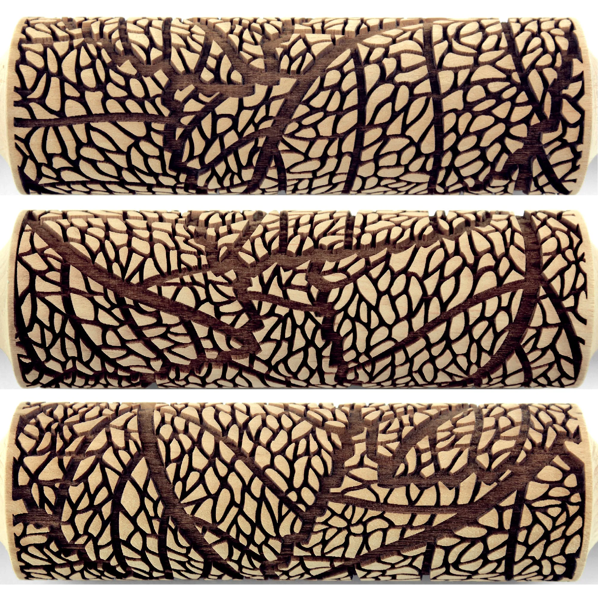 Leaf Skeleton Embossed Rolling Pin, Clay Stamp, Pottery Roller,Christmas Gift,Textured Cookie