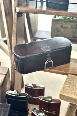 Leather 3 Watch Holder - Chocolate Brown