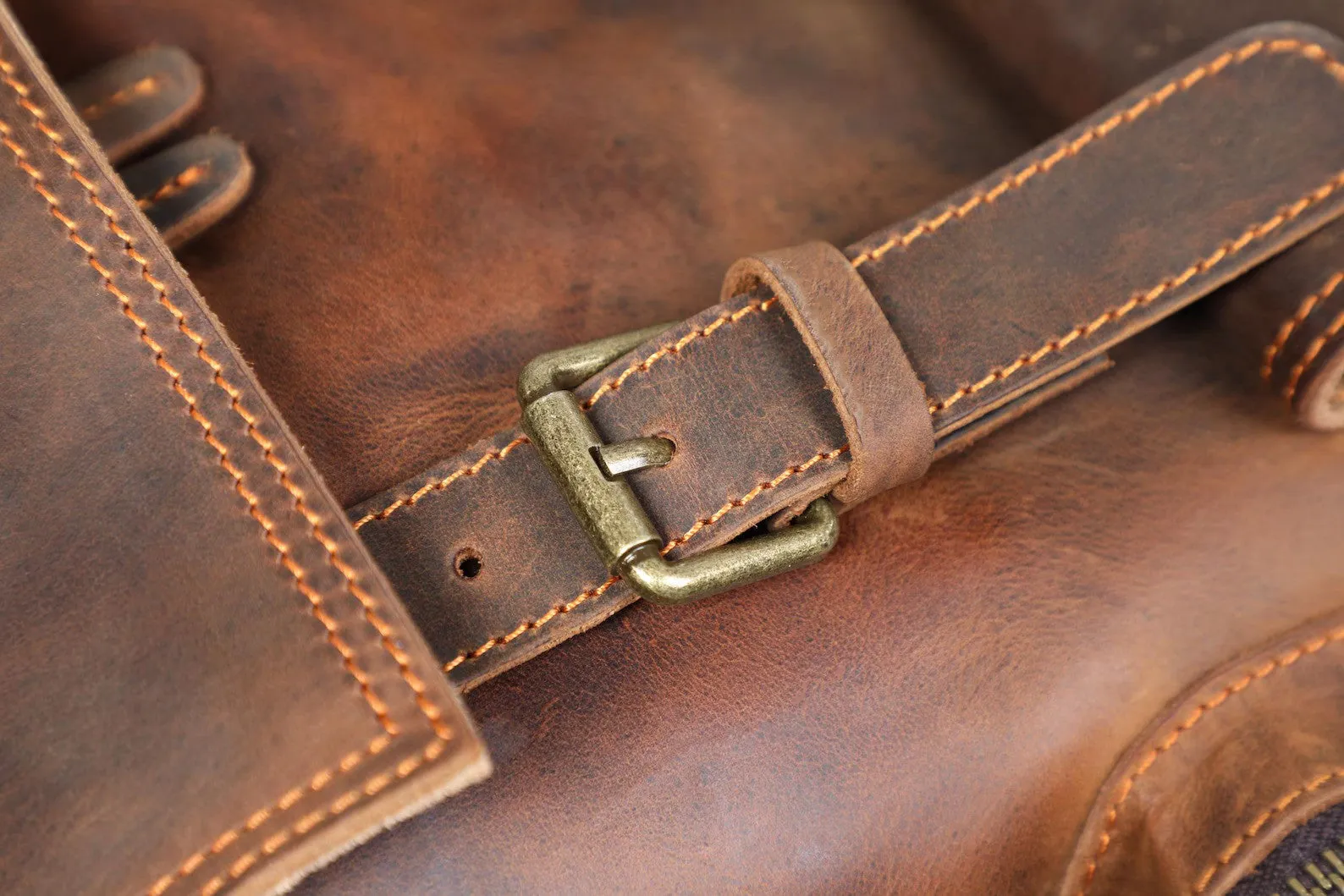 Leather Backpack Leather Travel Knapsack