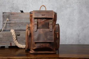 Leather Backpack Leather Travel Knapsack