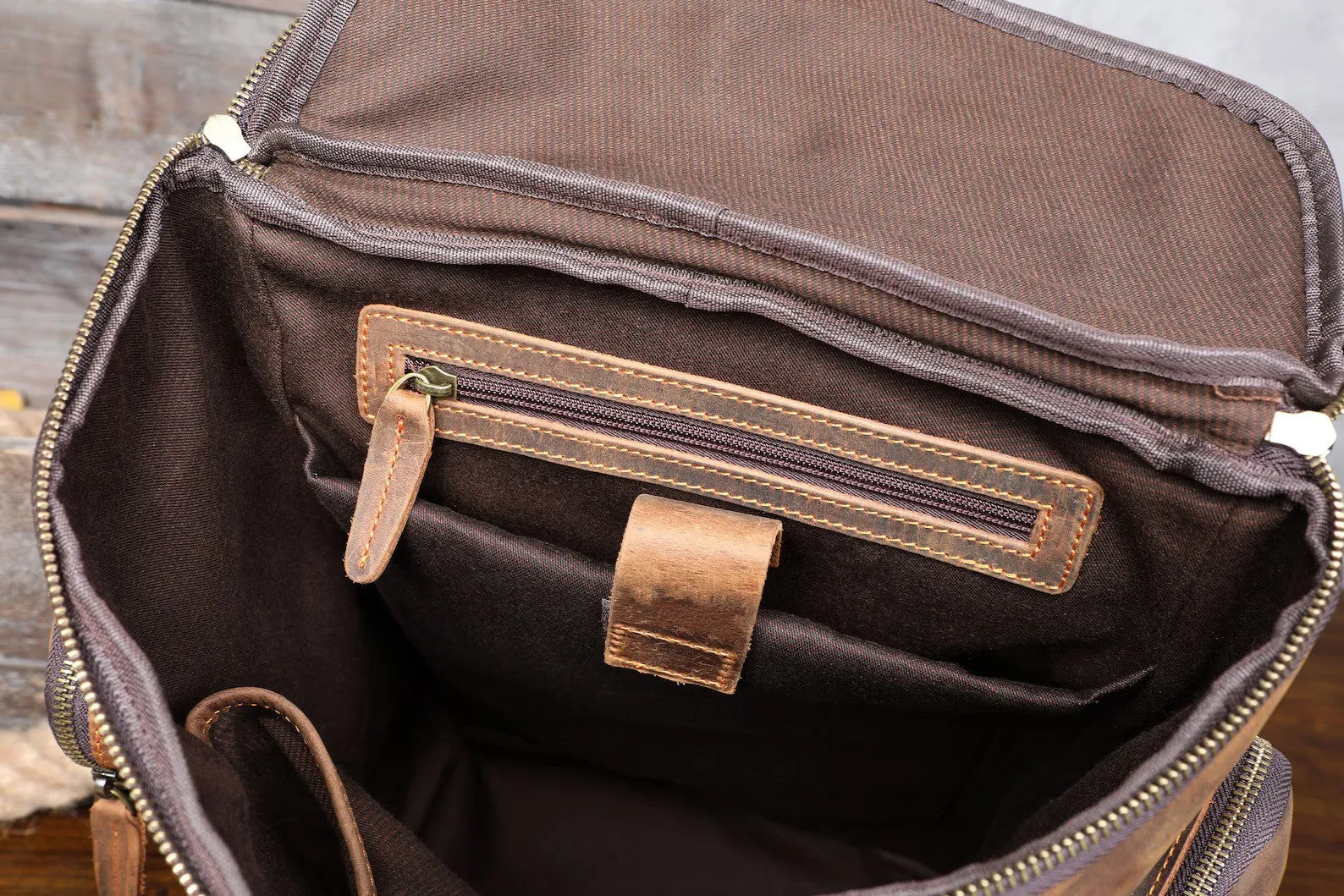 Leather Backpack Leather Travel Knapsack