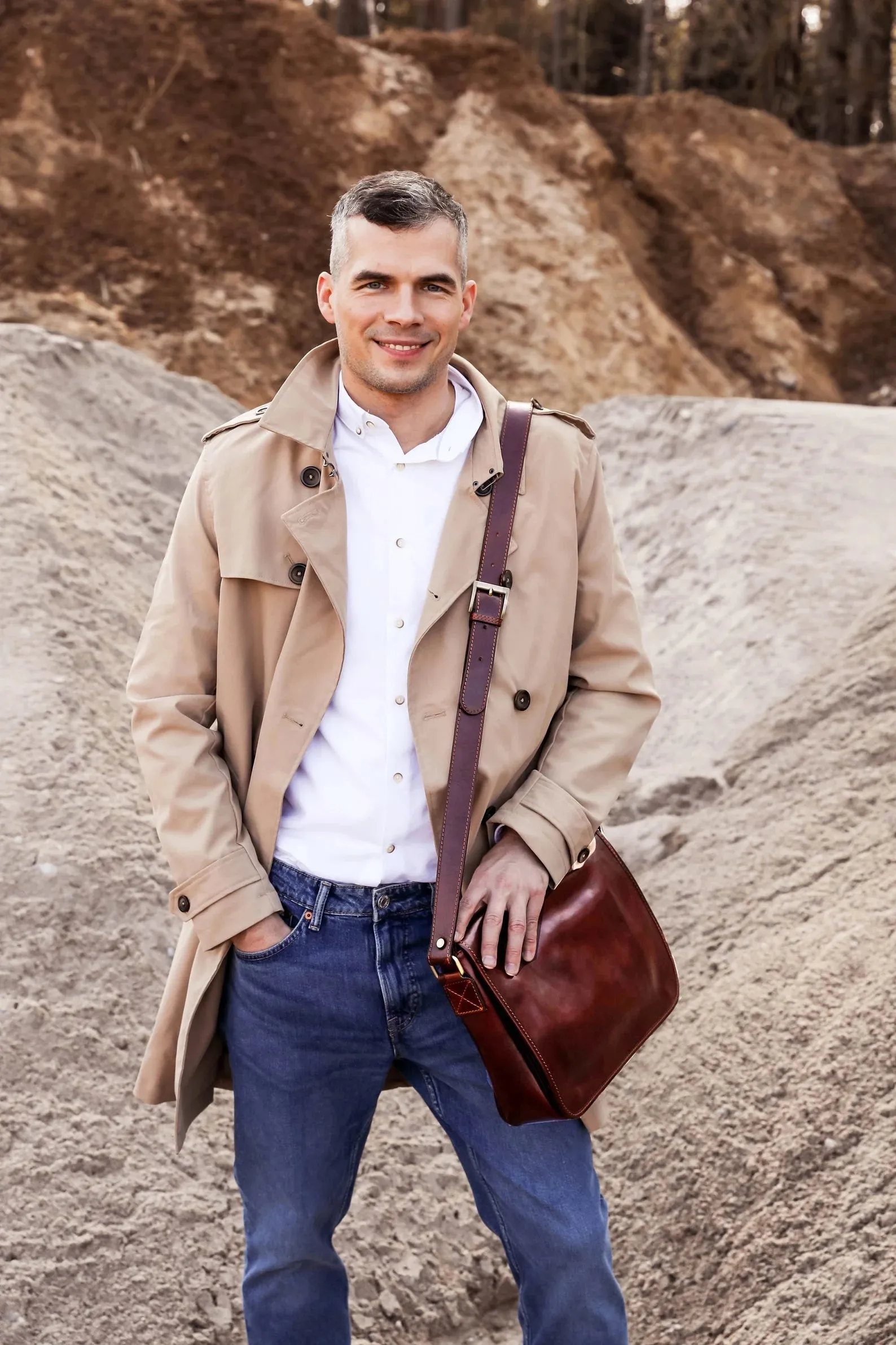 Leather Messenger Bag, Travel Bag