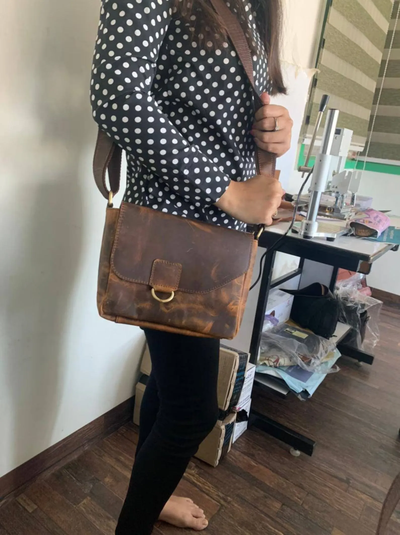 leather satchel, bag with handle