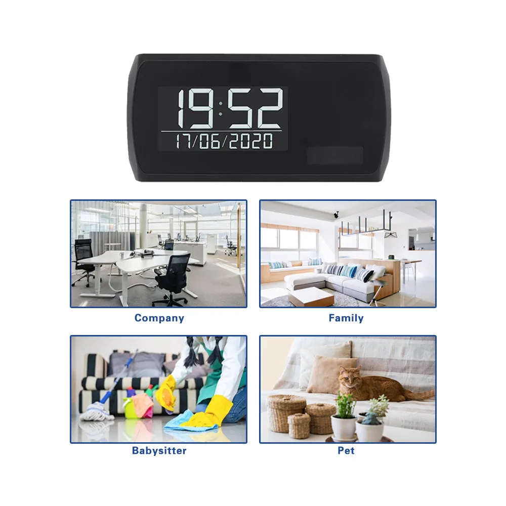 LED Clock Spy Video Camera 1 Year Battery Life Wireless WiFi 1080p HD Video DVR