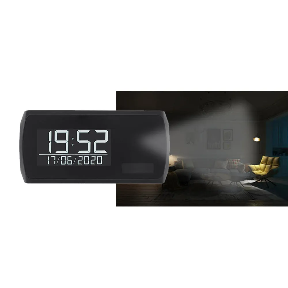 LED Clock Spy Video Camera 1 Year Battery Life Wireless WiFi 1080p HD Video DVR