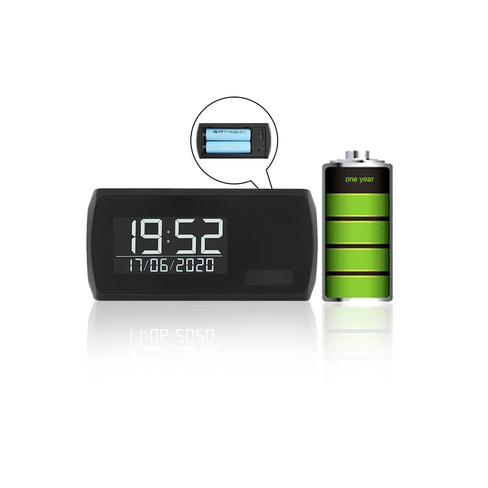 LED Clock Spy Video Camera 1 Year Battery Life Wireless WiFi 1080p HD Video DVR
