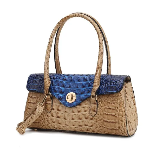 Liviana Croc-Embossed Shoulder Bag by Mia K