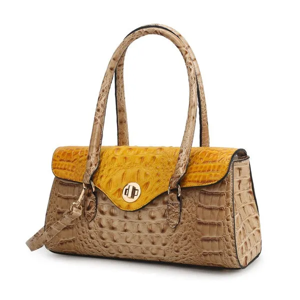 Liviana Croc-Embossed Shoulder Bag by Mia K