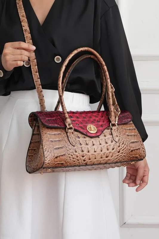 Liviana Croc-Embossed Shoulder Bag by Mia K