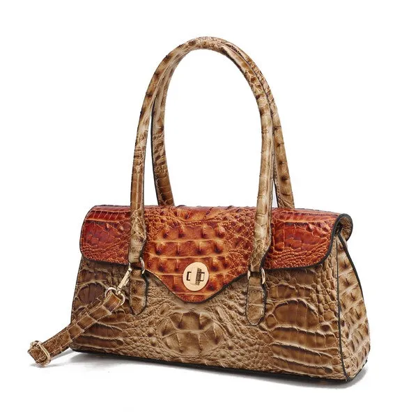 Liviana Croc-Embossed Shoulder Bag by Mia K