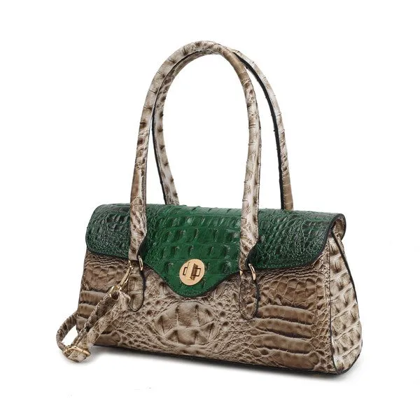 Liviana Croc-Embossed Shoulder Bag by Mia K