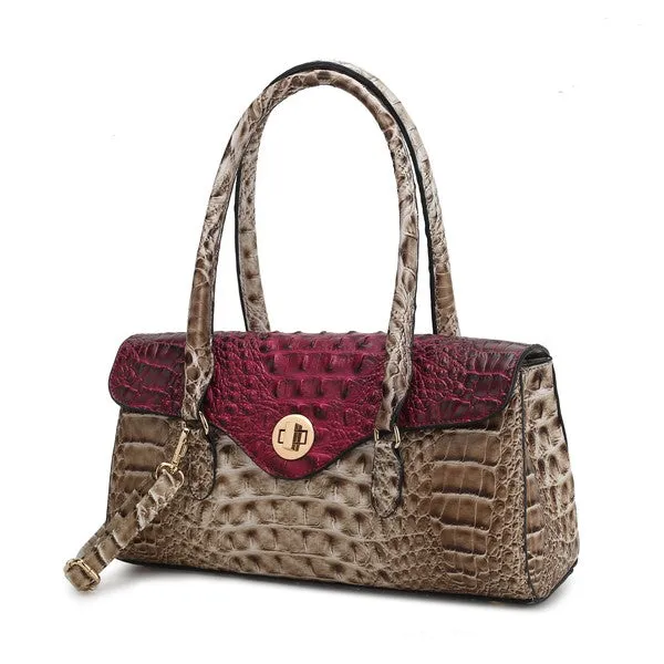 Liviana Croc-Embossed Shoulder Bag by Mia K
