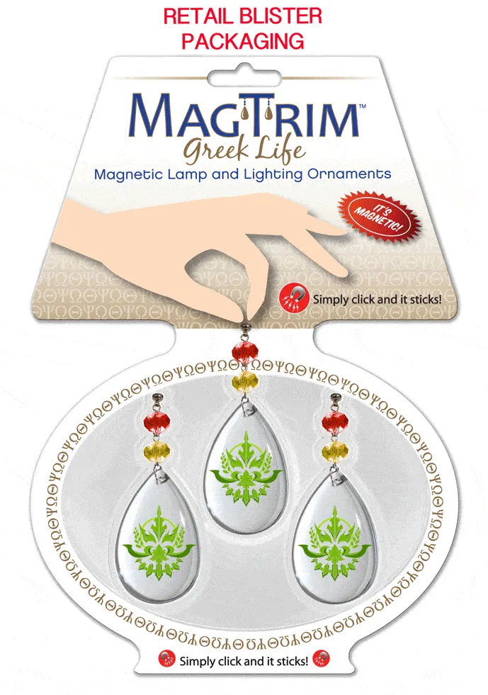 Logo Bling - Delta Gamma  (Set of 3) MAGNETIC ORNAMENT