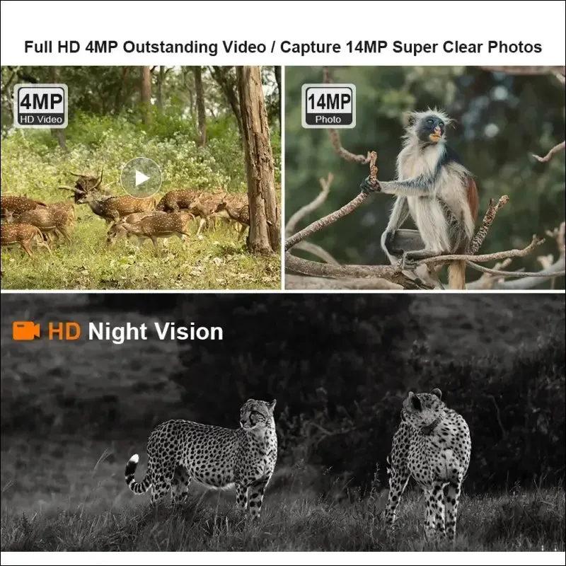 Ls vision solar hunting trail camera 14mp 4g sim card ip66 waterproof 20m pir motion detection