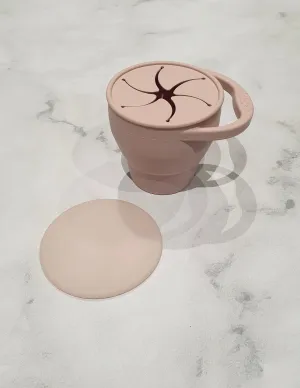 Luna Rose Dusty Pink Collapsible Travel Snack Pot with Lid
