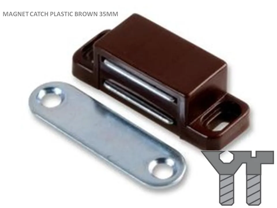 MAGNET CATCH PLASTIC 55MM - BROWN