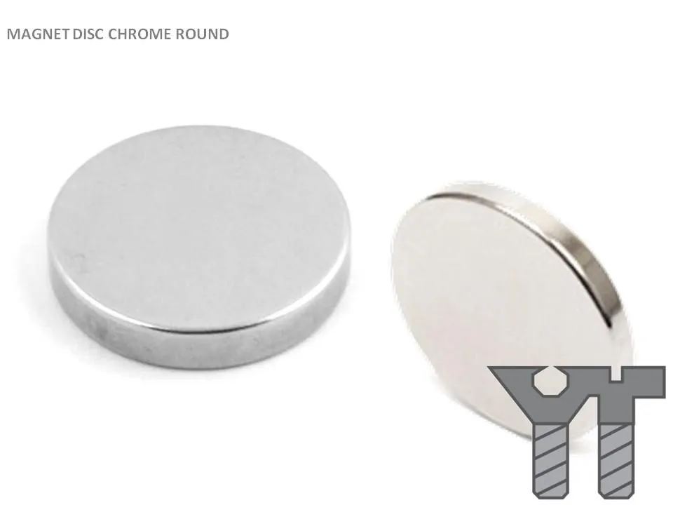 MAGNET DISC CHROME ROUND 10 X 3MM