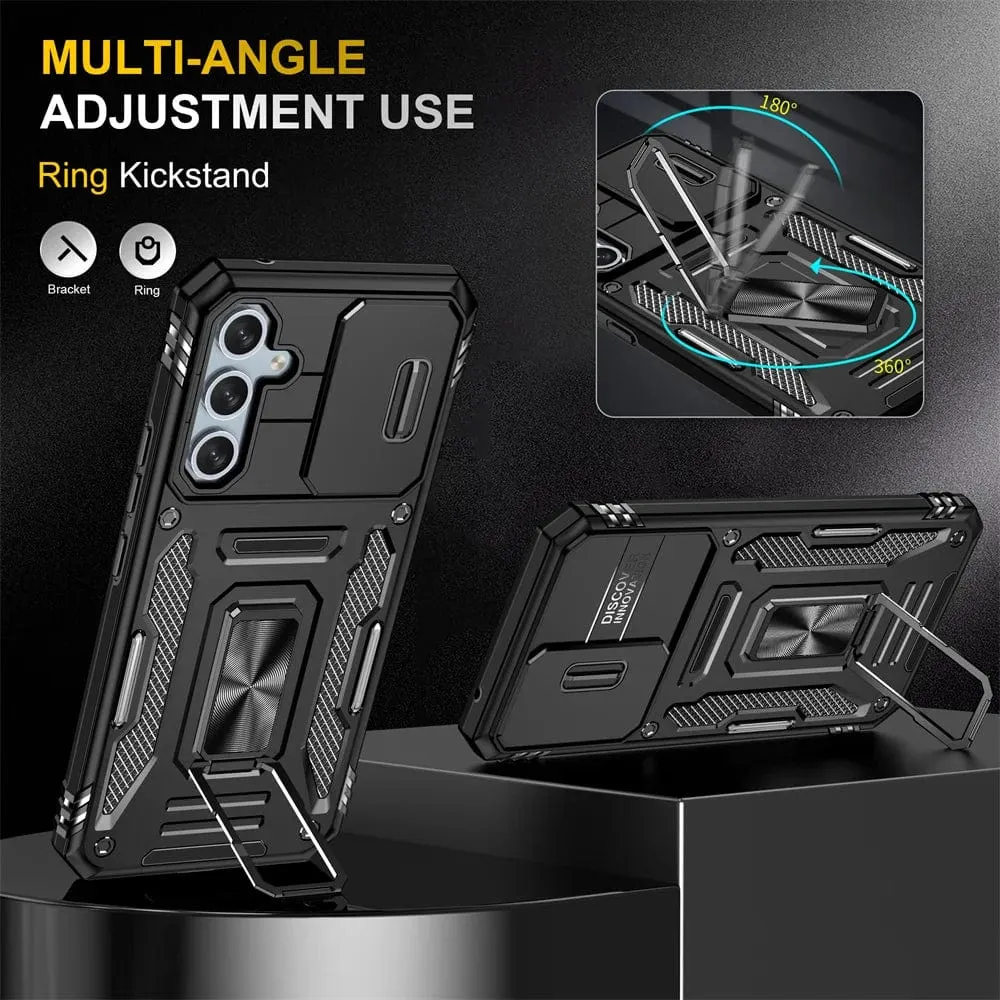 Magnetic Case With Kickstand & Camera Cover For Samsung A Series