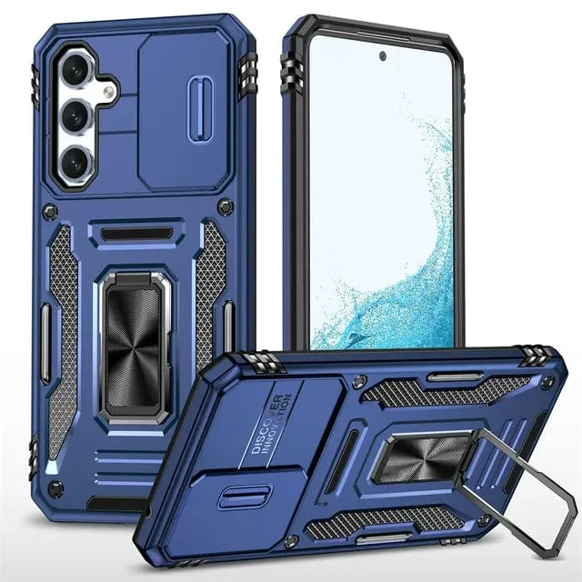 Magnetic Case With Kickstand & Camera Cover For Samsung A Series