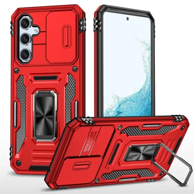 Magnetic Case With Kickstand & Camera Cover For Samsung A Series