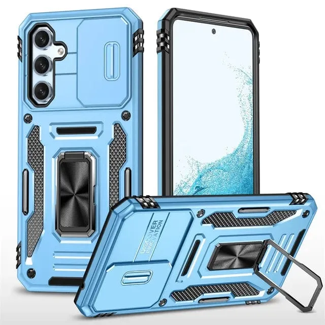Magnetic Case With Kickstand & Camera Cover For Samsung A Series