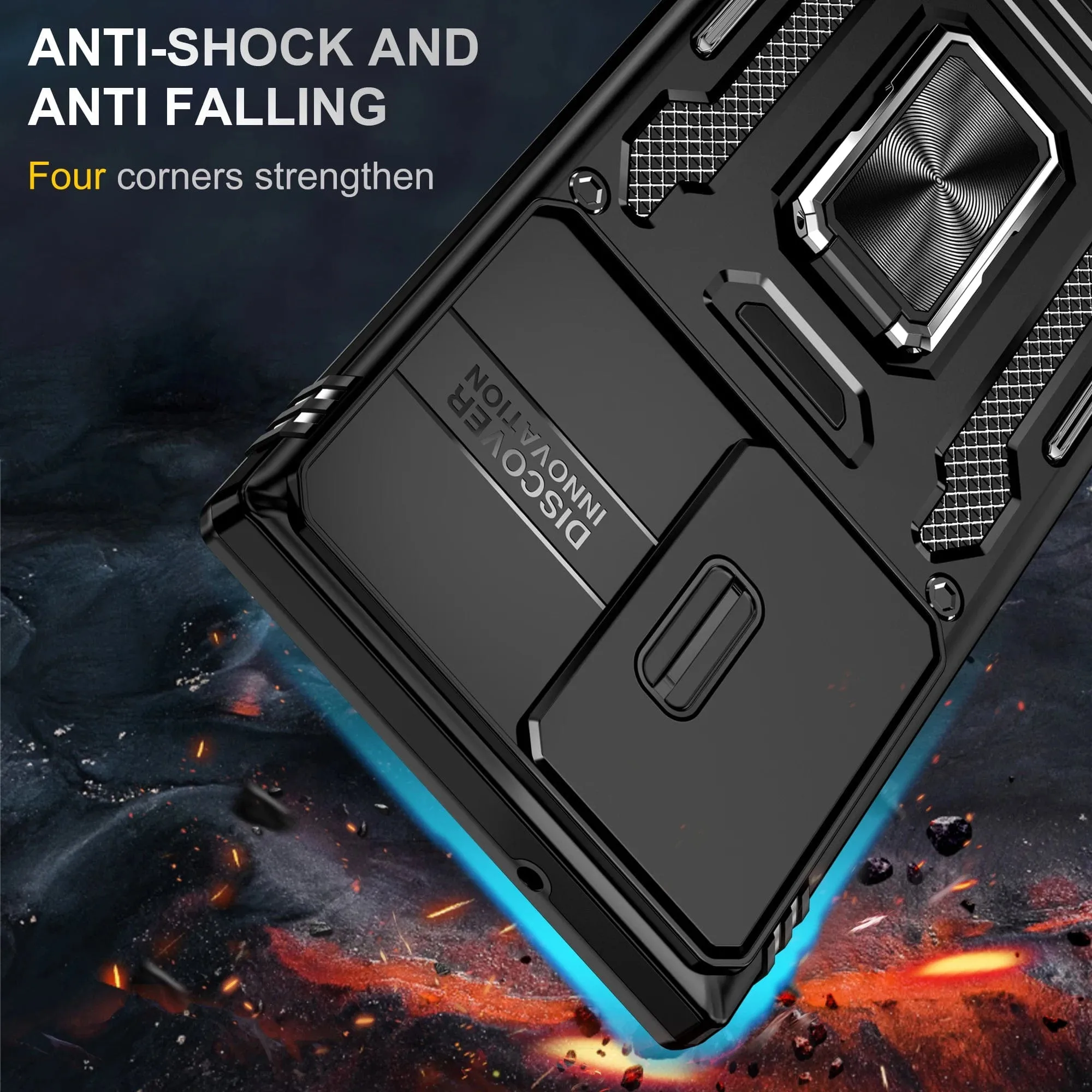 Magnetic Case With Kickstand & Camera Cover For Samsung S Series