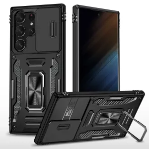 Magnetic Case With Kickstand & Camera Cover For Samsung S Series