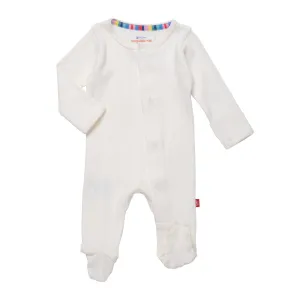 Magnetic Me Love Lines Organic Cotton Pointelle Magnetic Footie - Tofu