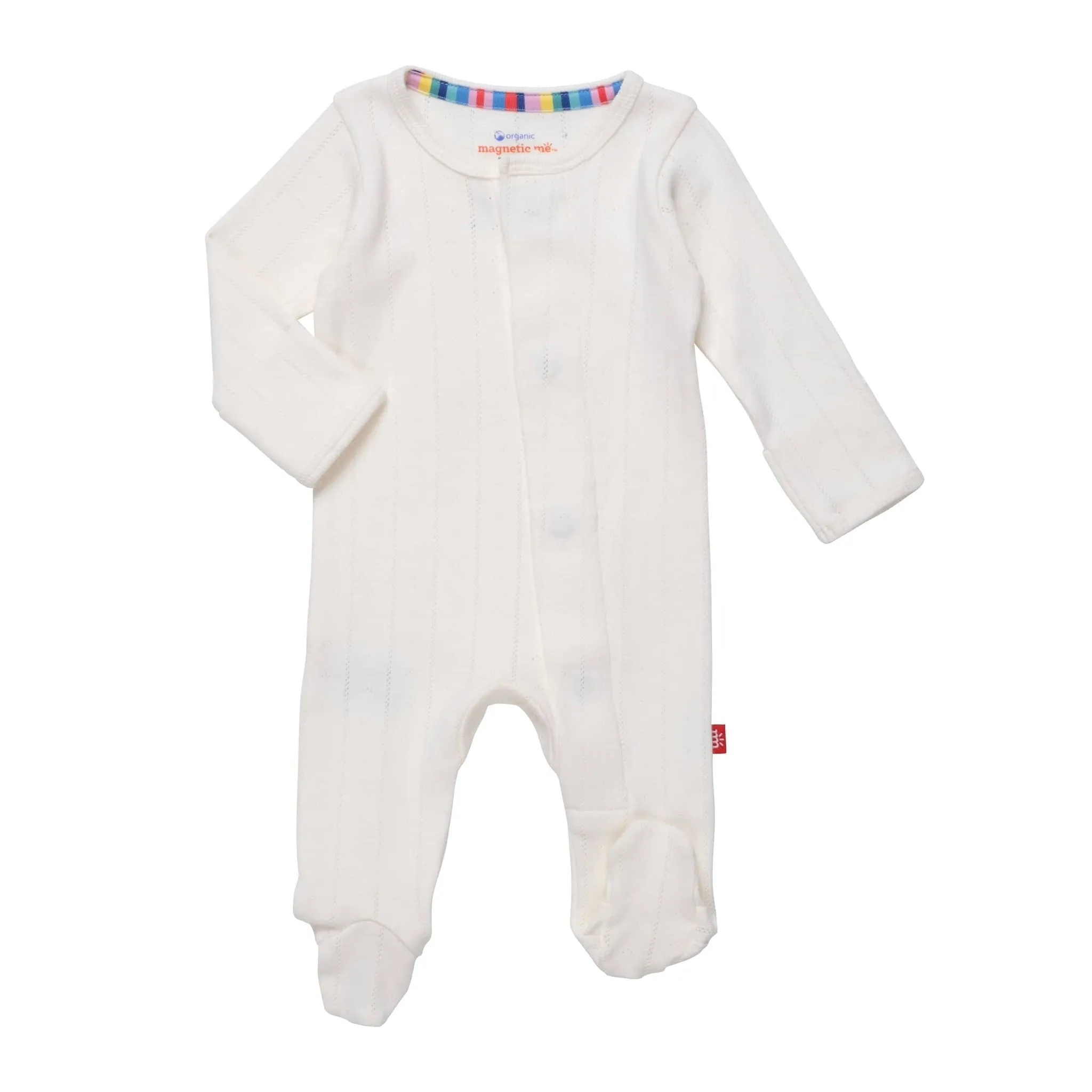 Magnetic Me Love Lines Organic Cotton Pointelle Magnetic Footie - Tofu