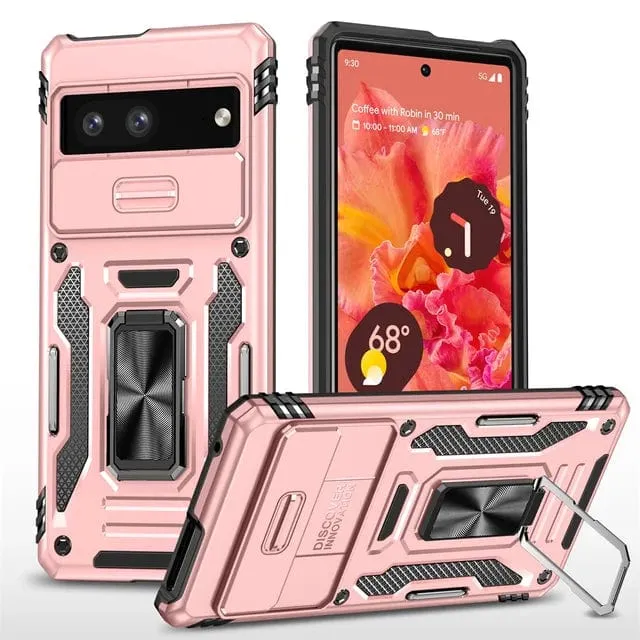 Magnetic Phone Case With Kickstand & Camera Cover For Google Pixel