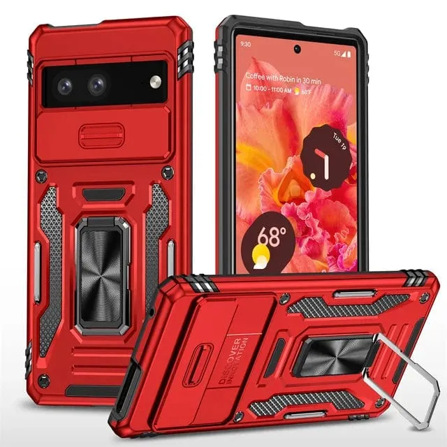 Magnetic Phone Case With Kickstand & Camera Cover For Google Pixel
