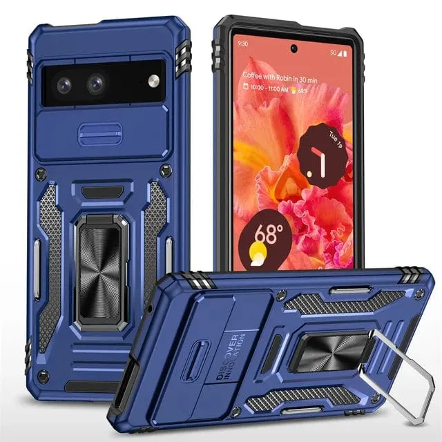 Magnetic Phone Case With Kickstand & Camera Cover For Google Pixel
