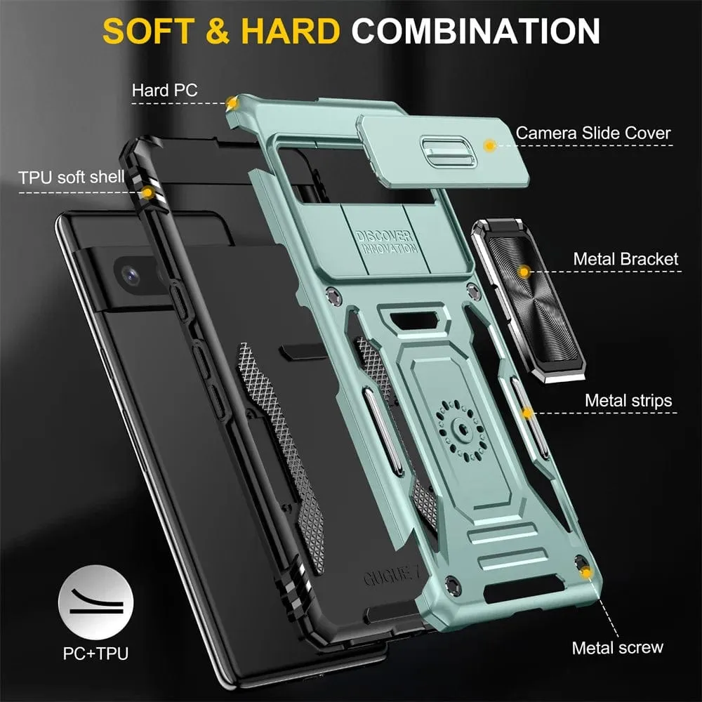 Magnetic Phone Case With Kickstand & Camera Cover For Google Pixel