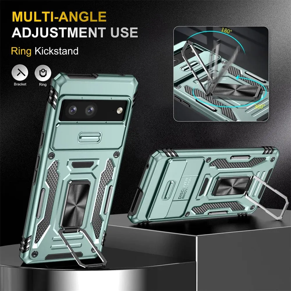 Magnetic Phone Case With Kickstand & Camera Cover For Google Pixel