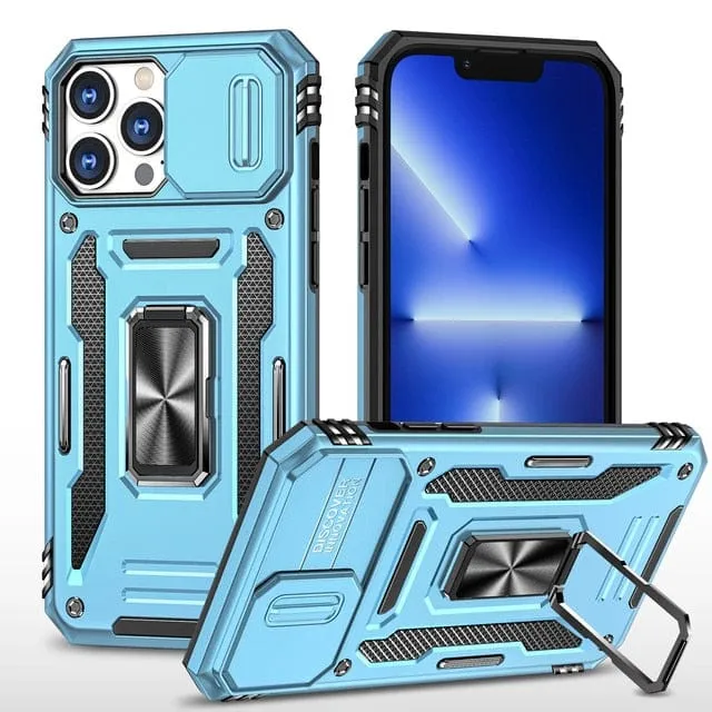 Magnetic Phone Case With Kickstand & Camera Cover