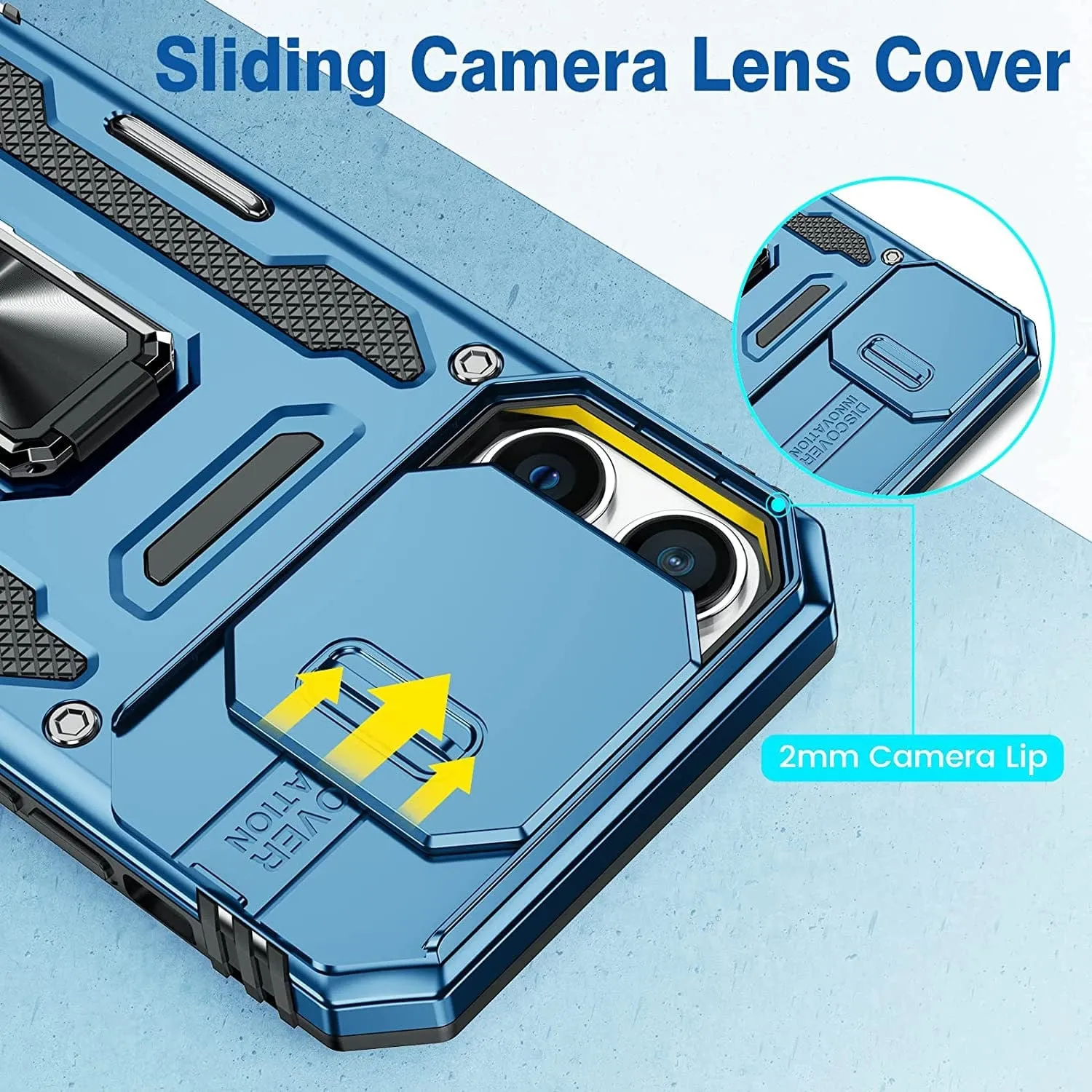 Magnetic Phone Case With Kickstand & Camera Cover
