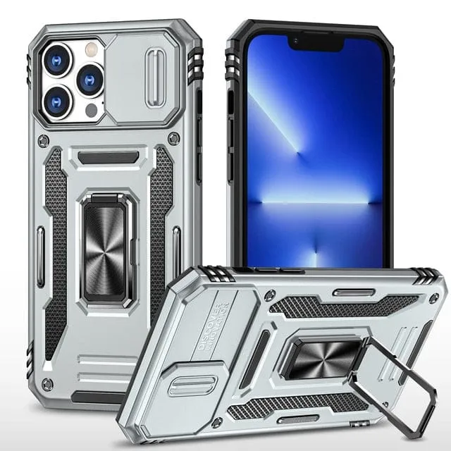 Magnetic Phone Case With Kickstand & Camera Cover