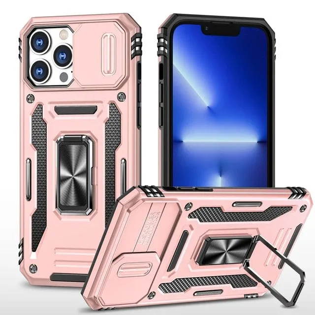Magnetic Phone Case With Kickstand & Camera Cover