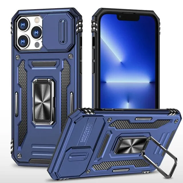 Magnetic Phone Case With Kickstand & Camera Cover