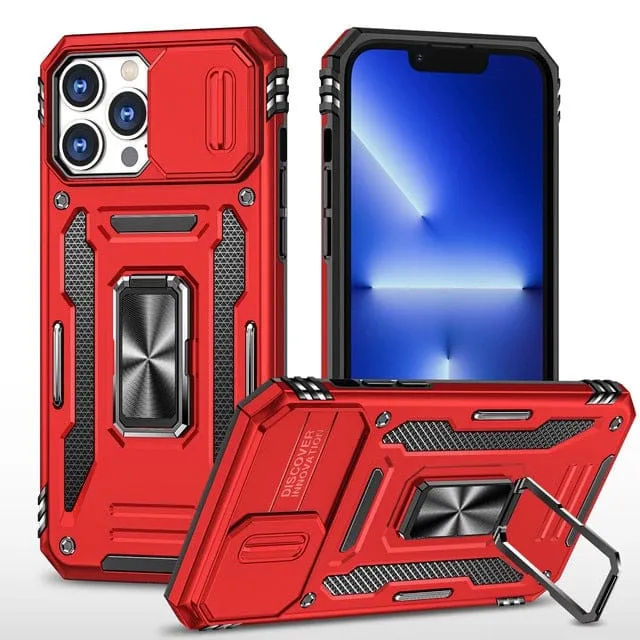 Magnetic Phone Case With Kickstand & Camera Cover