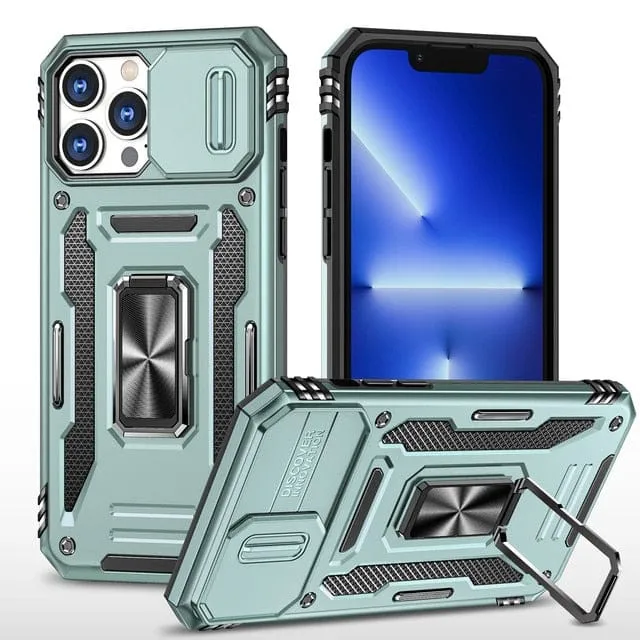 Magnetic Phone Case With Kickstand & Camera Cover