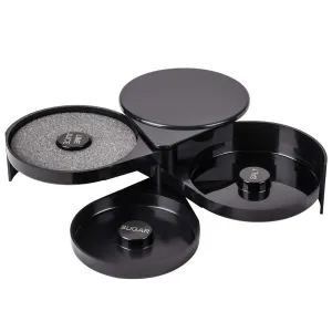 Margarita Salt Rimmer by Tezzorio, Glass Rimmer with 3 Compartments and Sponge, Sugar and Salt Bar Rimmer Great for Cocktails Margarita, Bloody Mary Gimlet, Professional Bar Supplies