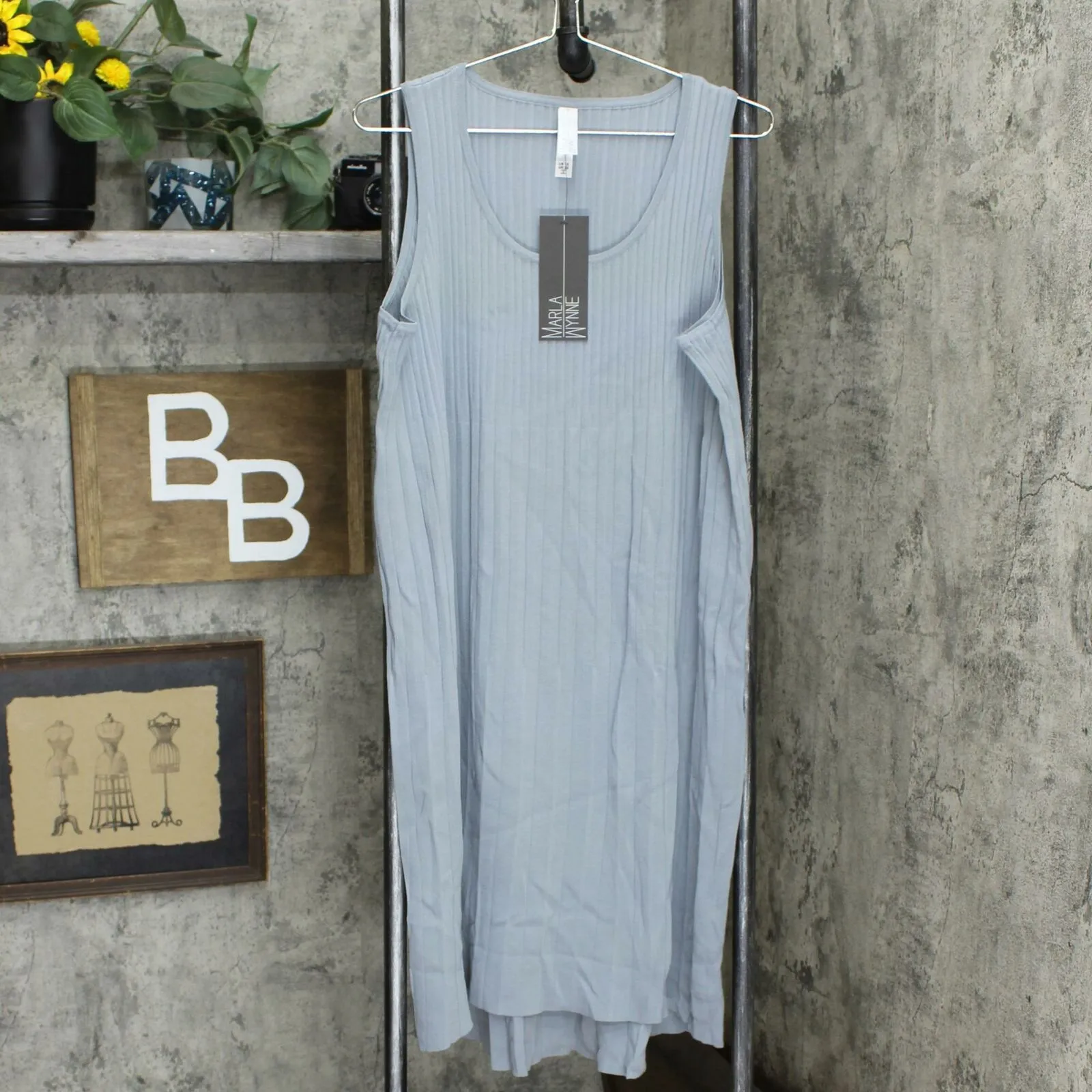 MarlaWynne Plus Size Sleeveless Pleated Knit Dress