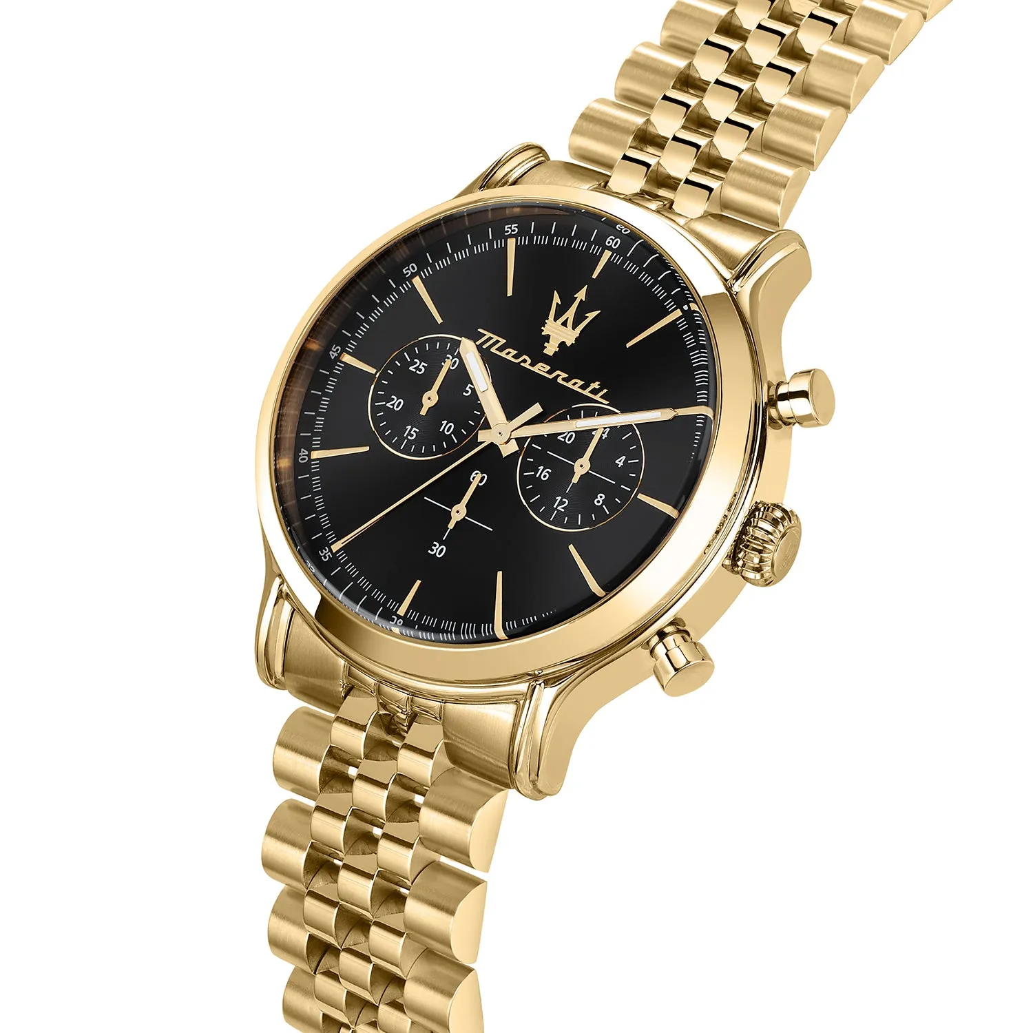 Maserati EPOCA 42MM CHR BLACK DIAL BR YG