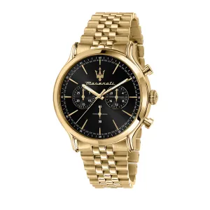 Maserati EPOCA 42MM CHR BLACK DIAL BR YG