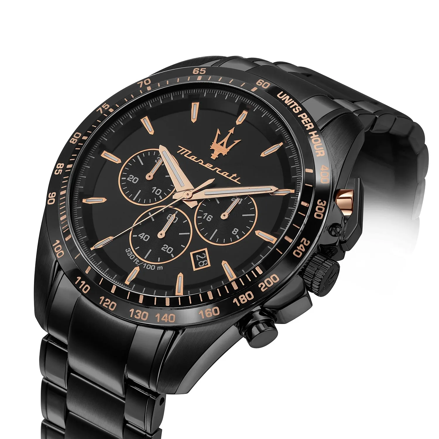 Maserati TRAGUARDO 45MM CHR BLACK DIAL BR BLACK